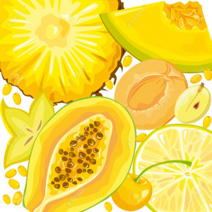 Illustration de fruit orange et jaune