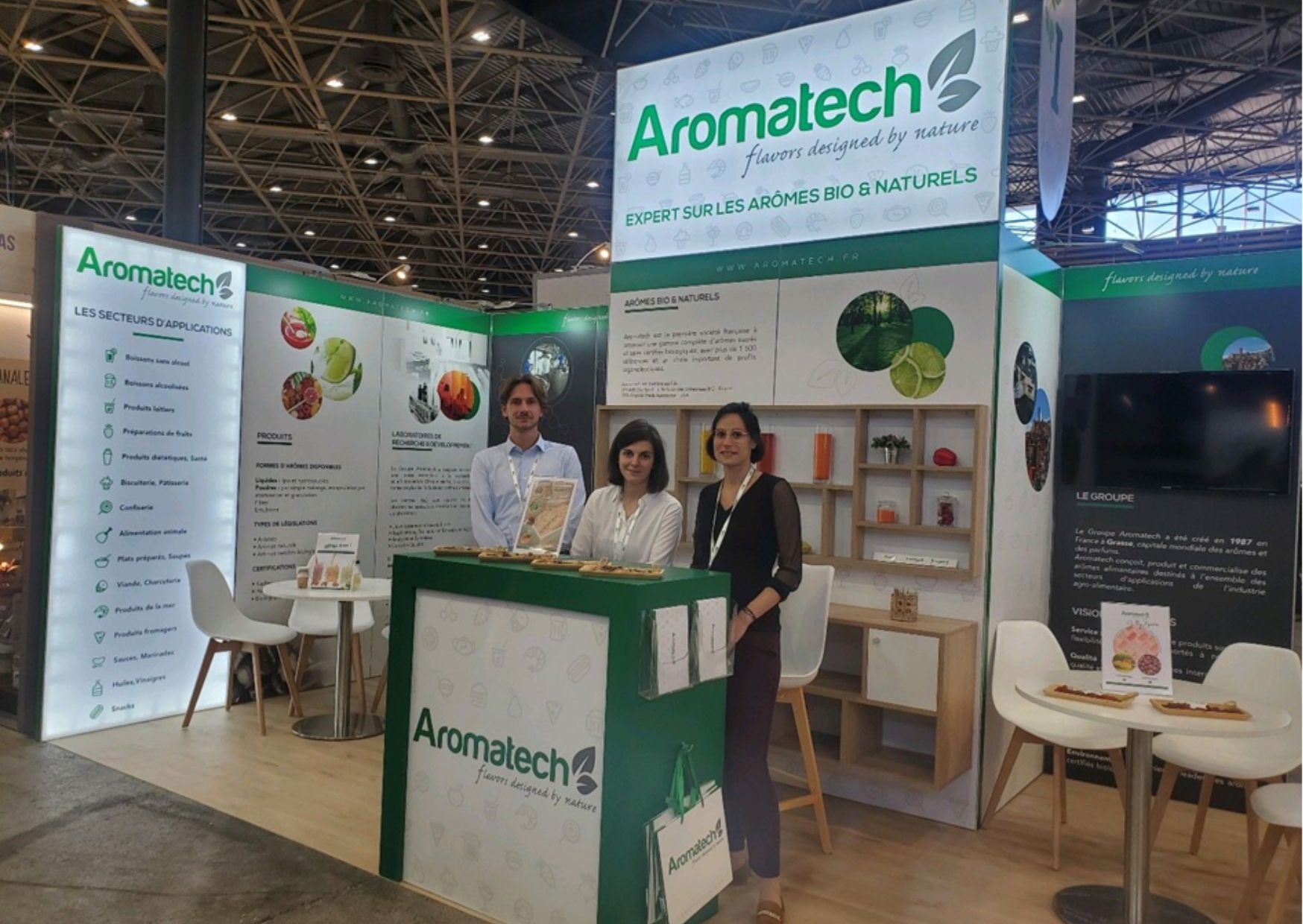 Photo of our stand in an Aromatech showroom