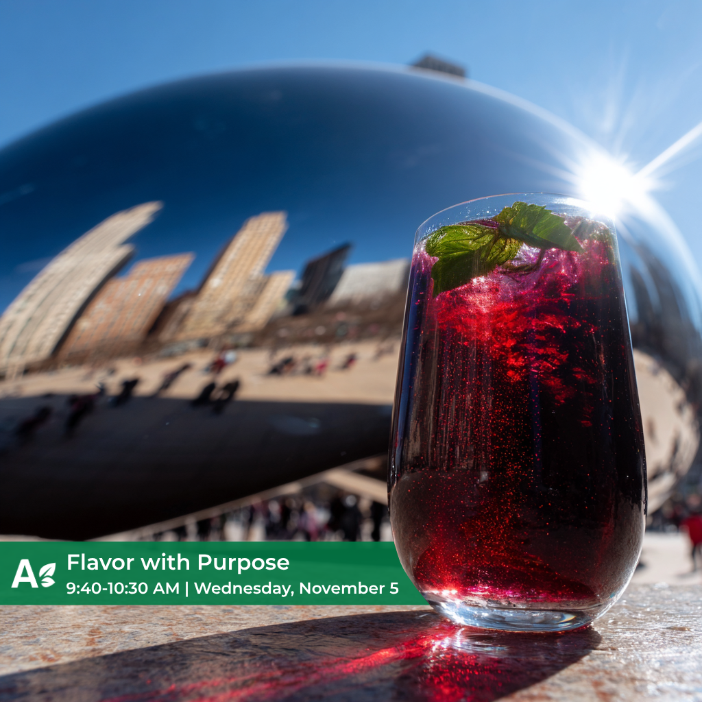Création Visuel pour le post :Taste & Purpose: Flavor Strategies for Functional Beverages | Aromatech at Chicago IFT 2025