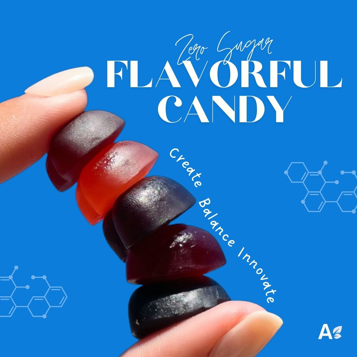 Création Visuel pour le post :Sugar-free candy is often misunderstood.