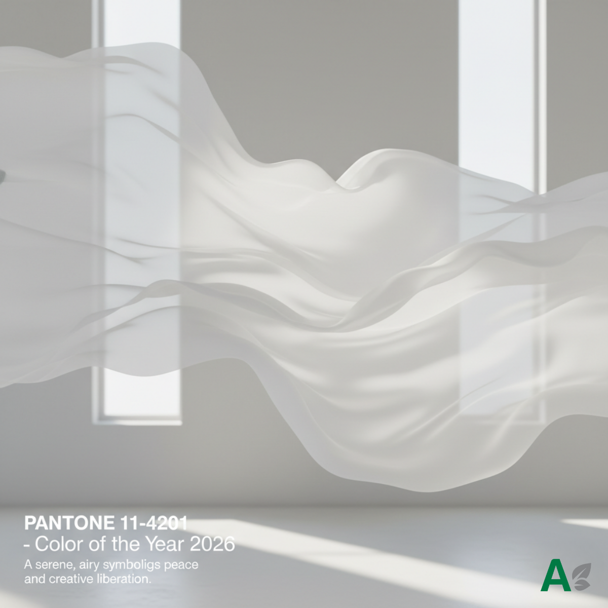 Création Visuel pour le post :Cloud Dancer: color of the year 2026