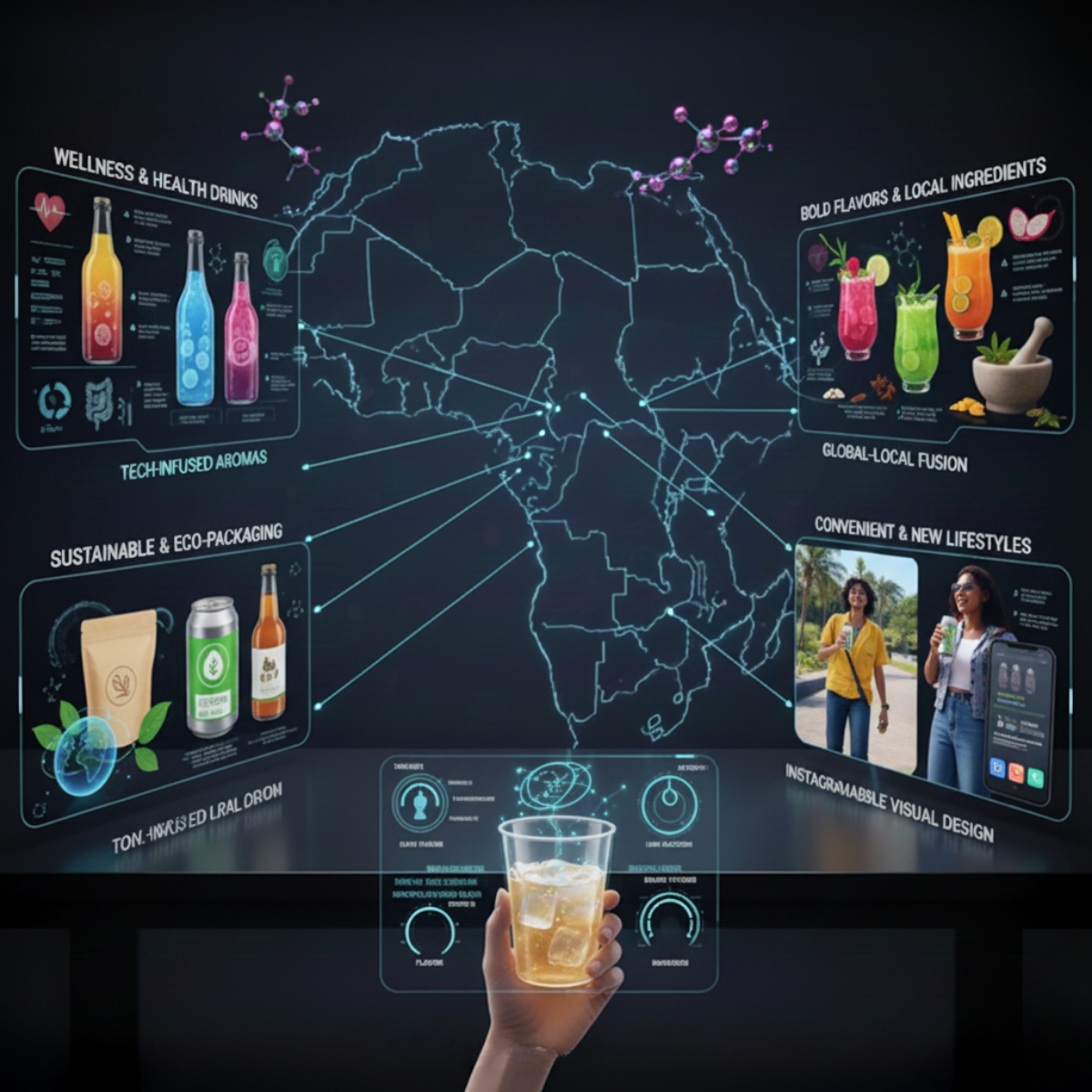 Création Visuel pour le post :Les 5 grandes tendances qui façonnent le marché des boissons en 2026