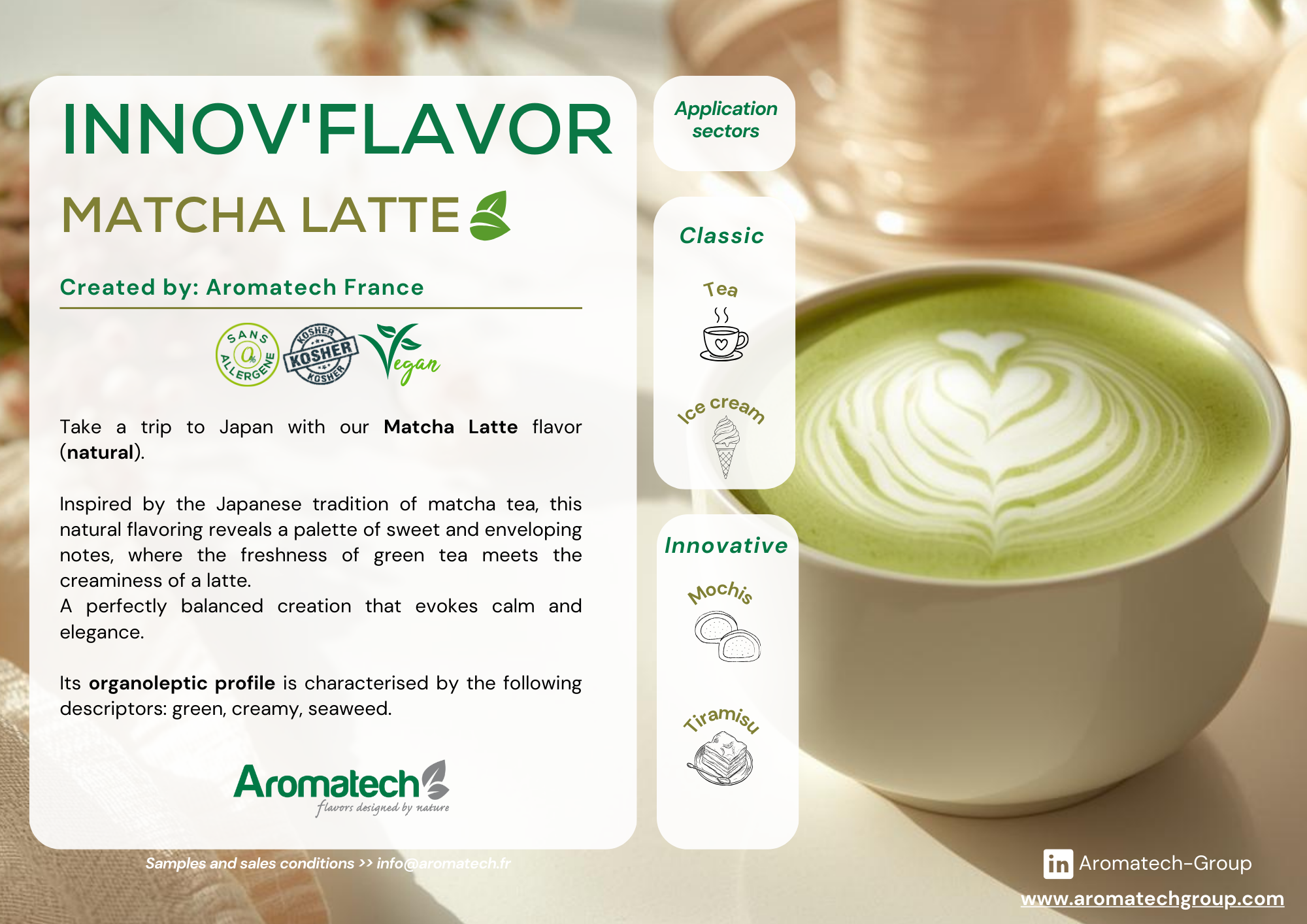 Création Visuel pour le post :𝑰𝑵𝑵𝑶𝑽’𝑭𝑳𝑨𝑽𝑶𝑹 February : Matcha latte