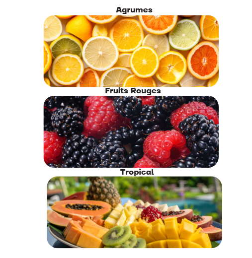 Création Visuel pour le post :Nouvelles dynamiques des saveurs : fruits rouges et tropicaux en essor