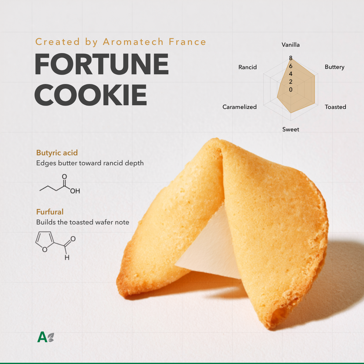 Création Visuel pour le post :Desarrollo del sabor galleta fortuna